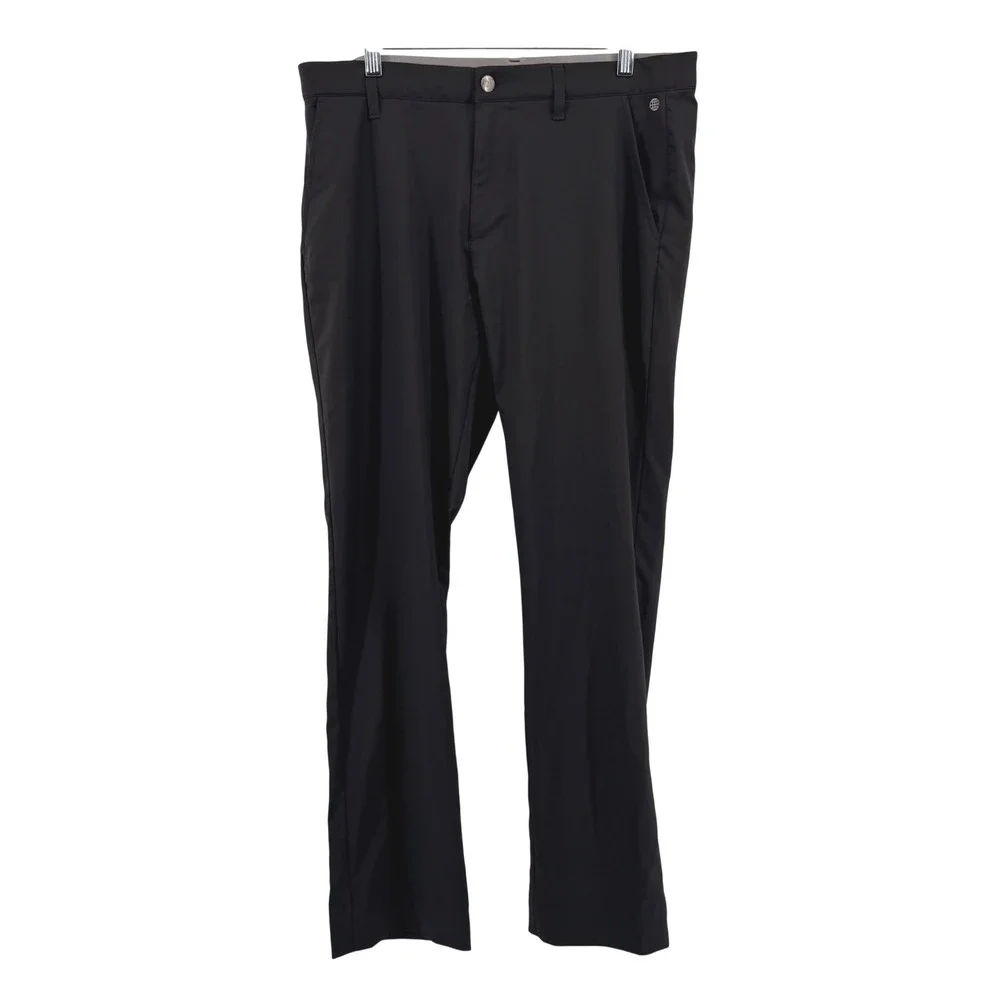 Adidas Golf Pants Mens 33x34 Pre-Owned Black Flat Front Performance Trousers